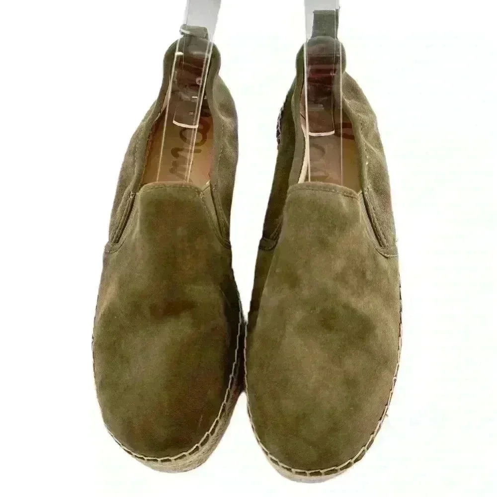 Sam Edelman Carrin flats size 10.5 40.5 army green suede flatform Espadrilles
